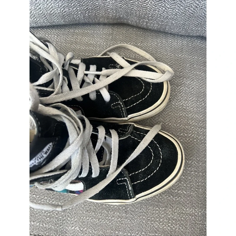 Vans Sk8-Hi Canvas Trippy Drip Skull Mushroom High Top Shoes Men 4.0 Women 5.5